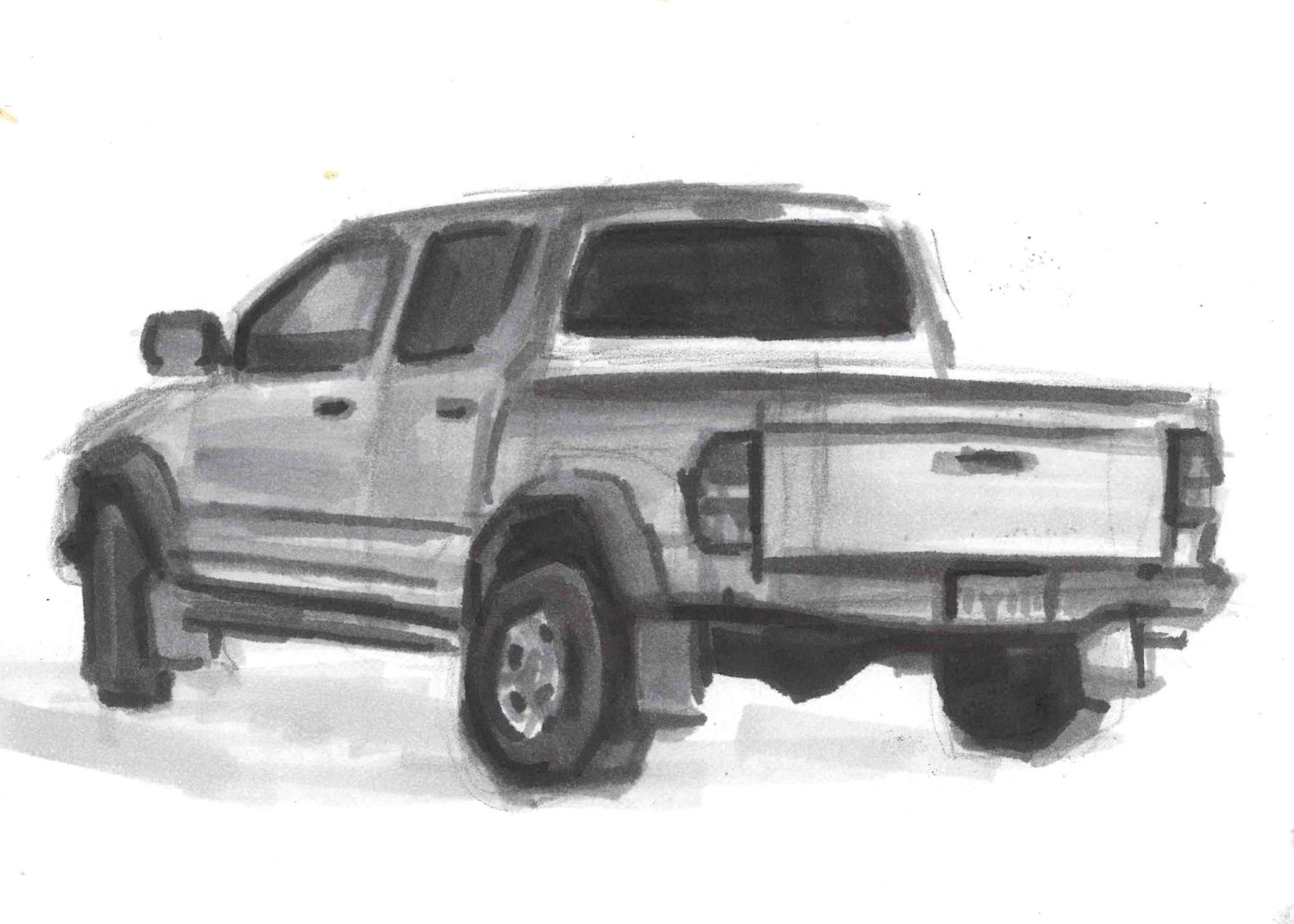 Pickup Truck Drawing Realistic Sketch