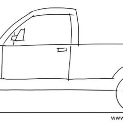 Pickup Truck Drawing Sketch