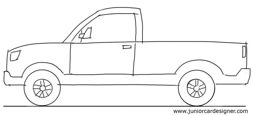 Pickup Truck Drawing Sketch