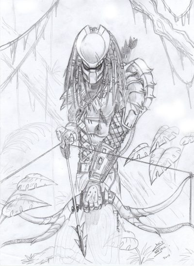 Predator, Survival, Fear, Stealth, Hunt Drawing