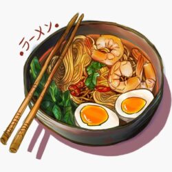 Ramen Drawing Detailed Sketch