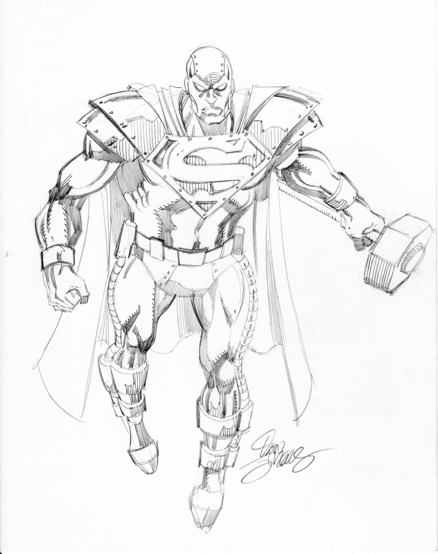 Reign of the Supermen Drawing Detailed Sketch