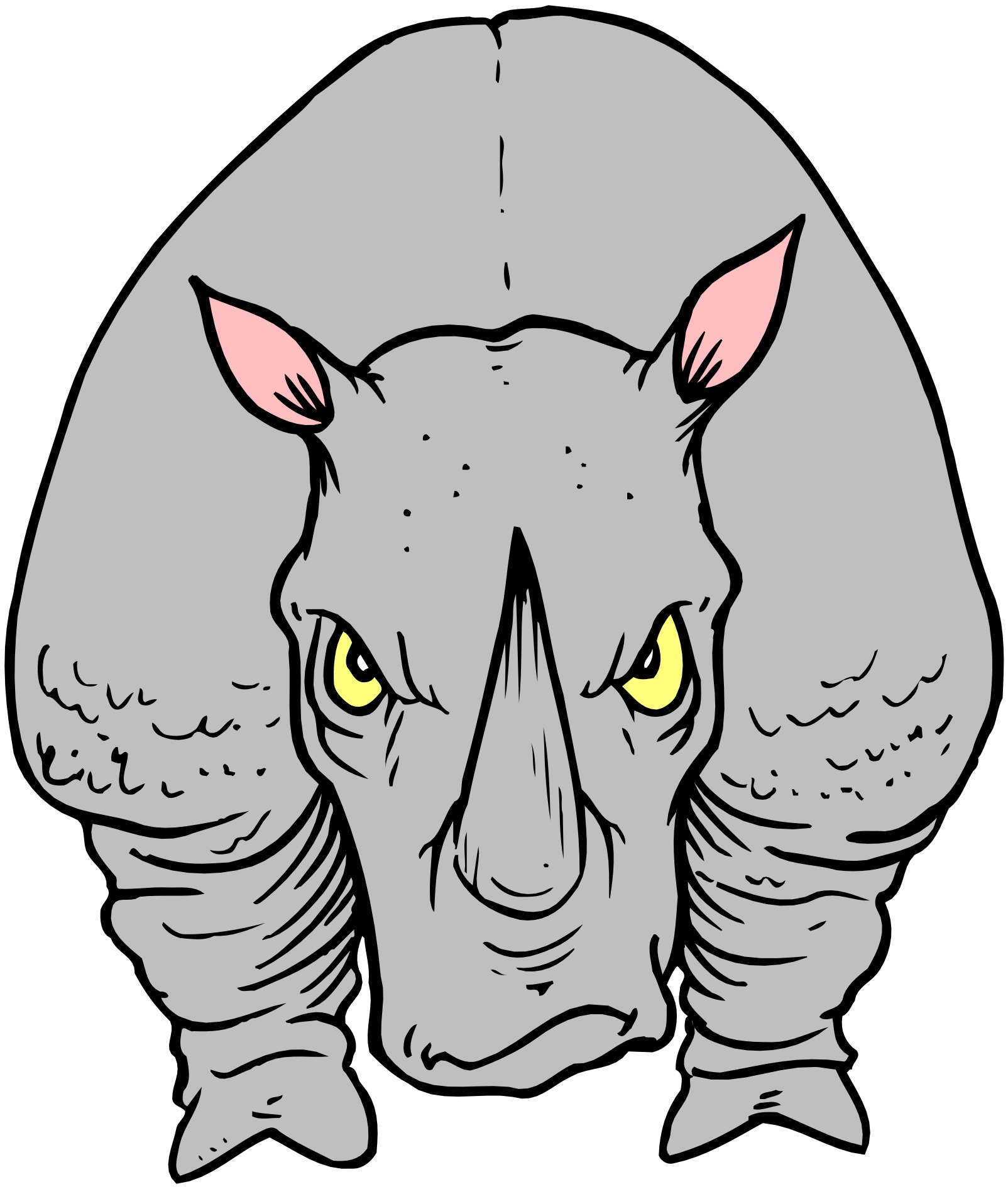 Rhino Drawing Hand Drawn Sketch