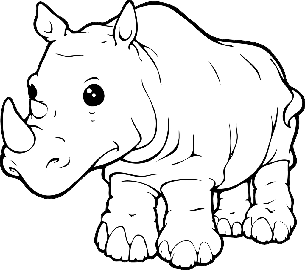 Rhino Drawing Hand Drawn