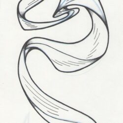 Ribbon Drawing Hand Drawn