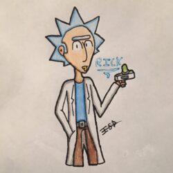 Rick Drawing Intricate Artwork