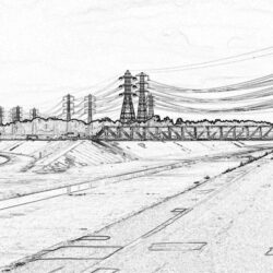 Road Drawing Detailed Sketch