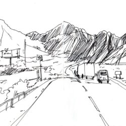 Road Drawing Hand drawn