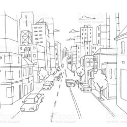 Road Drawing Modern Sketch