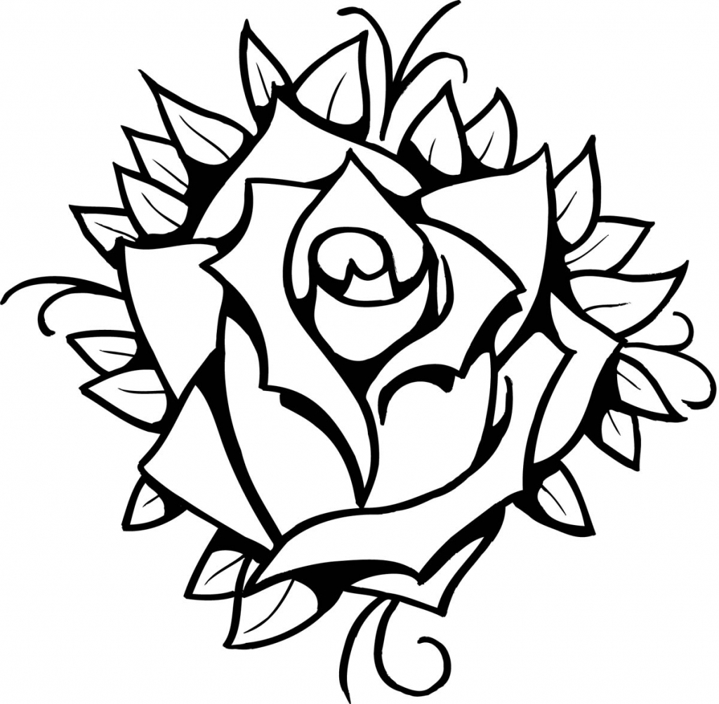 Rose Line Drawing Creative Style