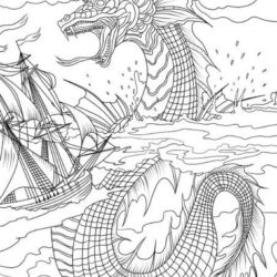 Sea Monster Drawing Amazing Sketch