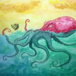 Sea Monster Drawing Fine Art