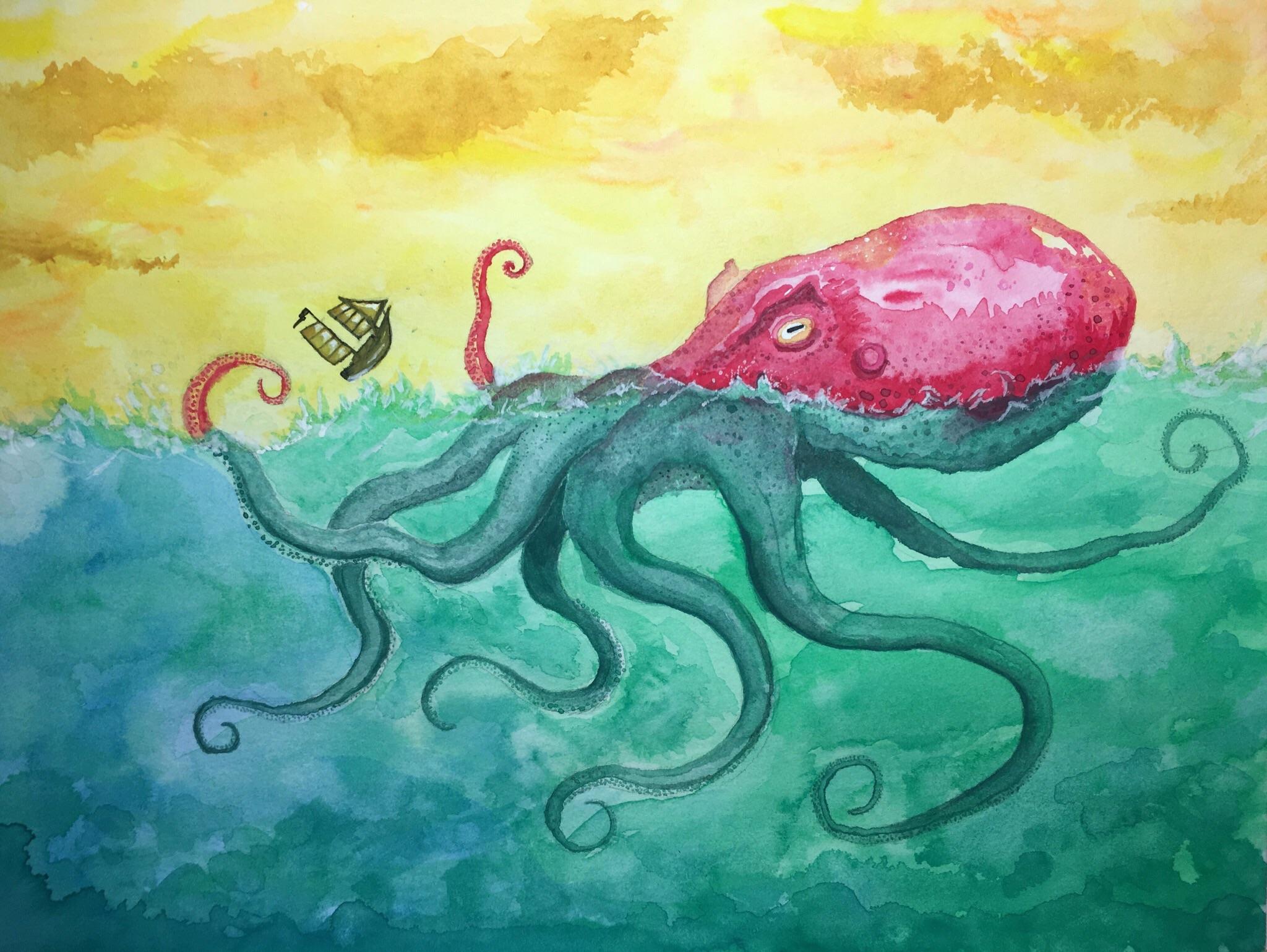 Sea Monster Drawing Fine Art