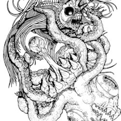 Sea Monster Drawing Hand Drawn