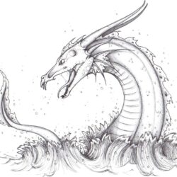 Sea Monster Drawing Modern Sketch