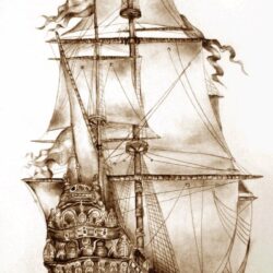 Ship Drawing Beautiful Artwork