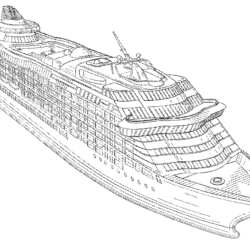 Ship Drawing Modern Sketch