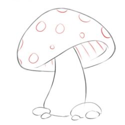 Simple Mushroom Drawing Art