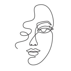 Simple One Line Face Drawing Art