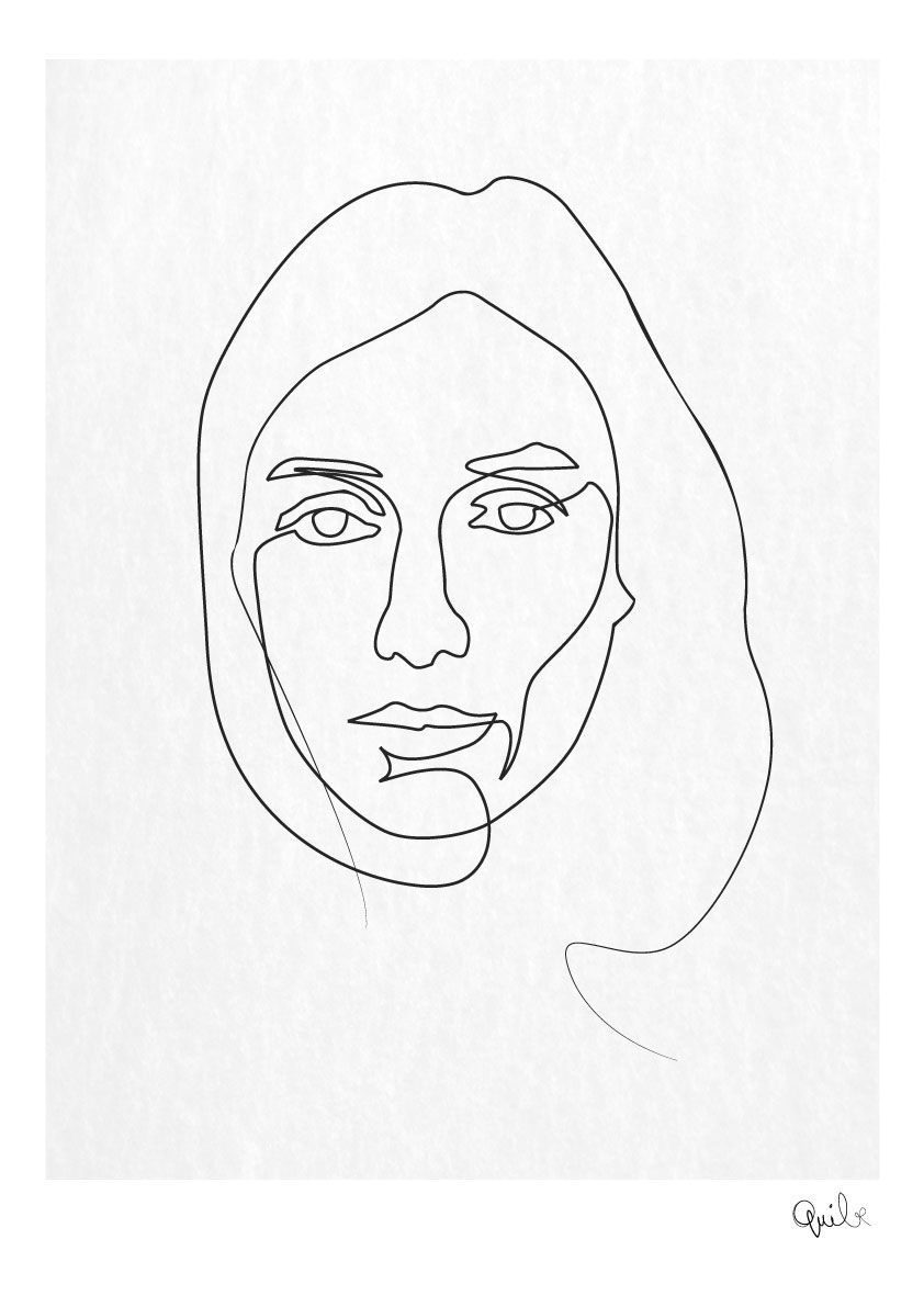 Simple One Line Face Drawing Artistic Sketching