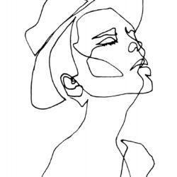 Simple One Line Face Drawing Hand Drawn Sketch