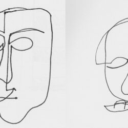 Simple One Line Face Drawing Sketch