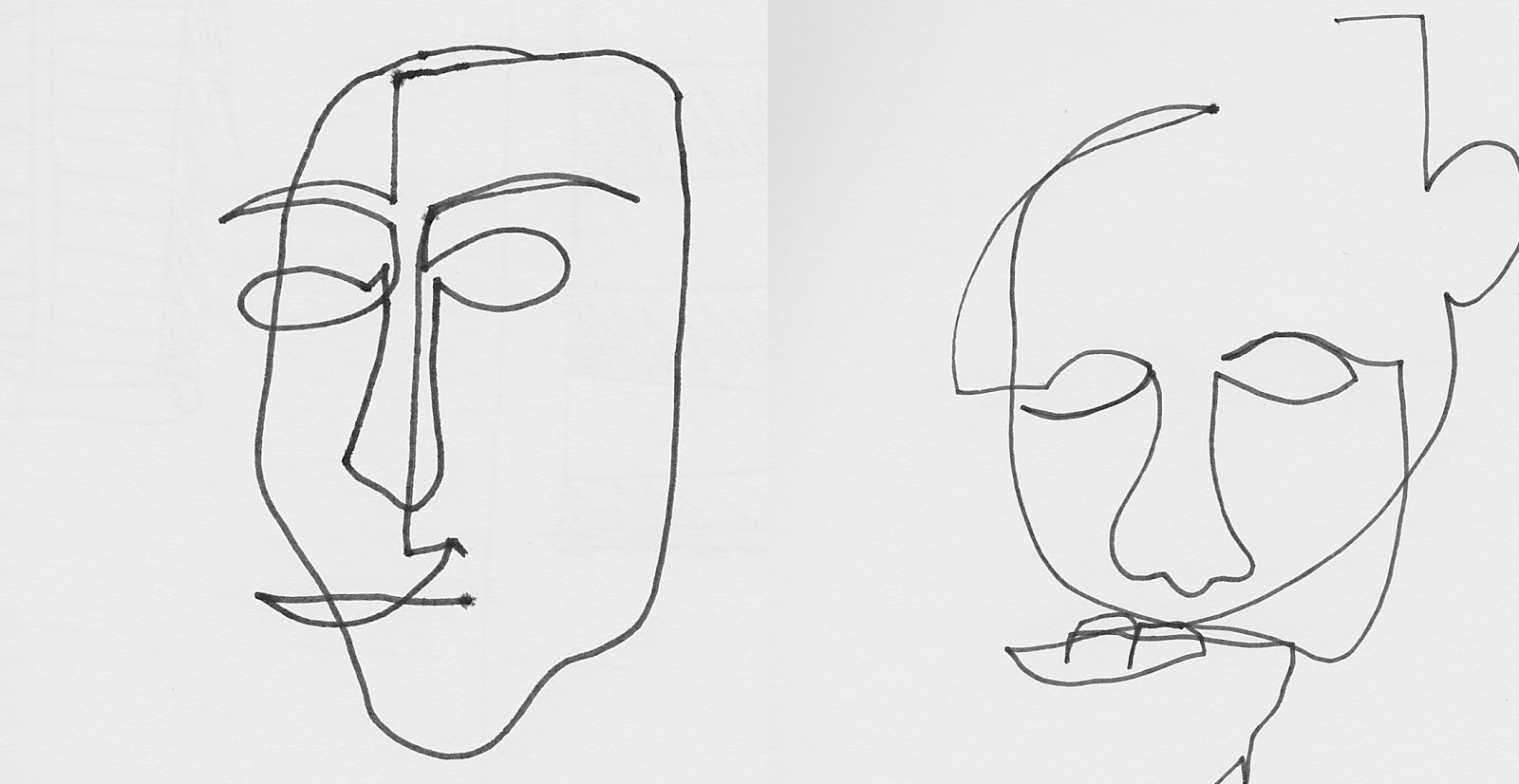 Simple One Line Face Drawing Sketch
