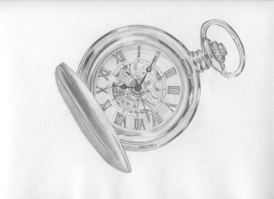 Simple Pocket Watch, Elegant Accessory, Classic Timepiece, Vintage Design, Timeless Craftsmanship Drawing