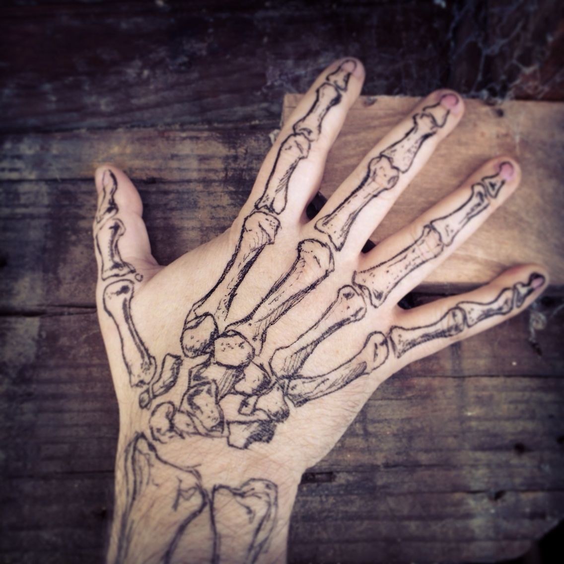 Skeleton Hand Tattoo Drawing Sketch