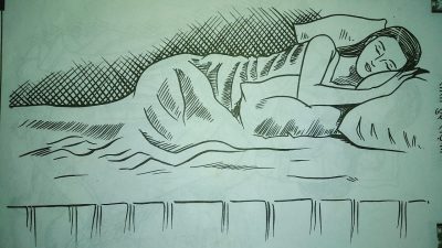 Sleeping, Resting, Slumbering, Napping, Dozing Drawing