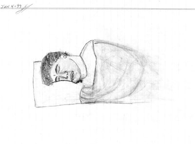 Sleeping, Resting, Slumbering, Napping, Dozing Drawing