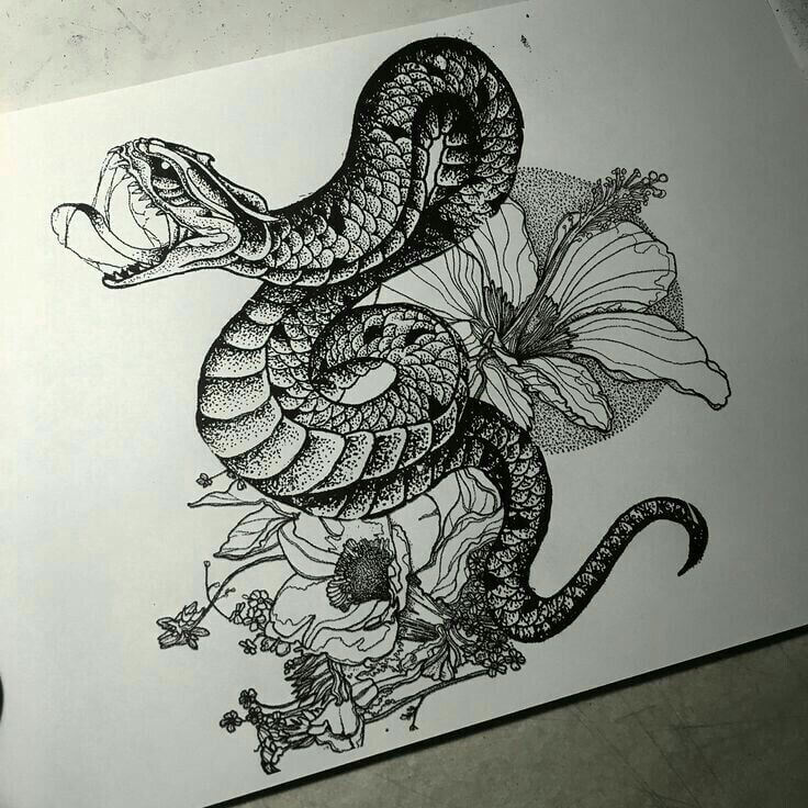 Snake Tattoo Drawing Amazing Sketch