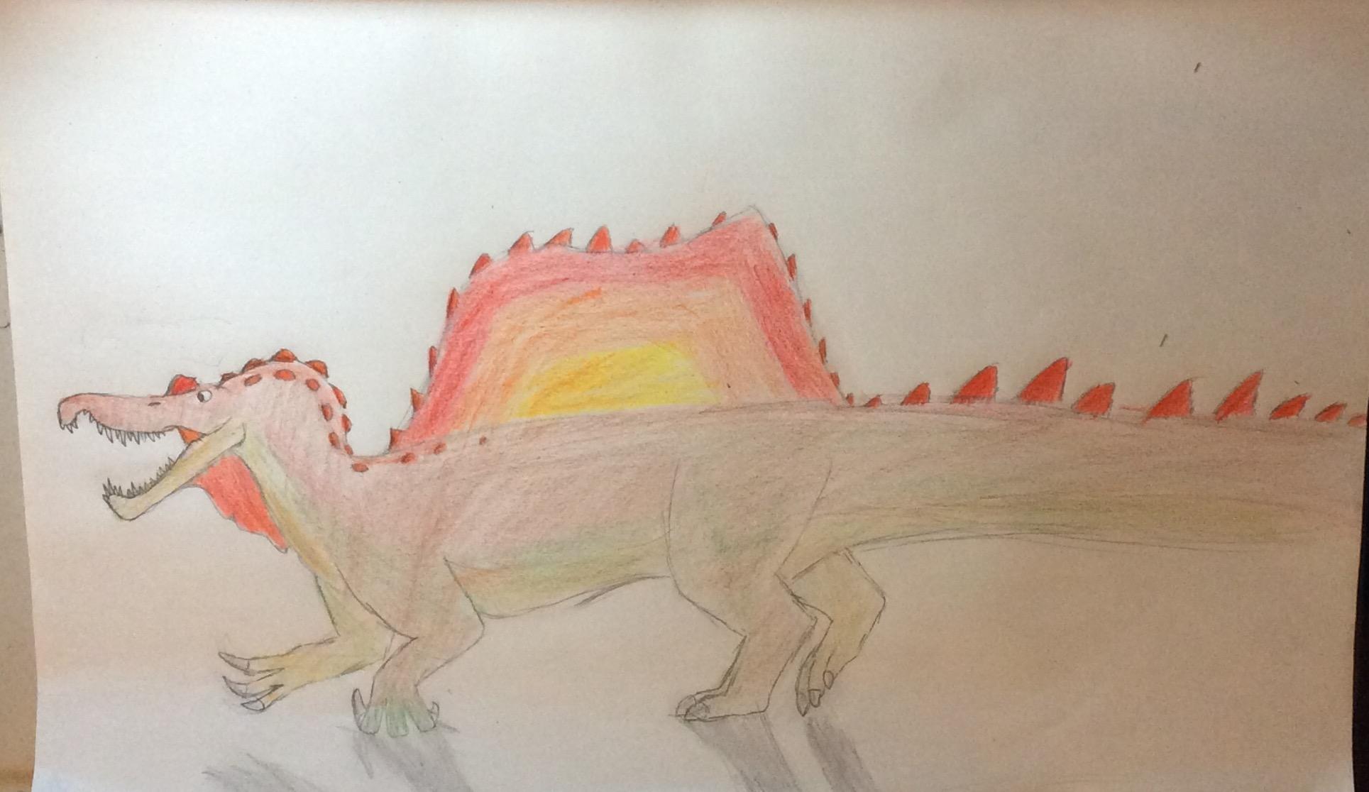 Spinosaurus Drawing Hand Drawn Sketch