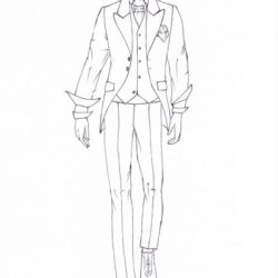 Suit Drawing Modern Sketch