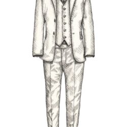 Suit Drawing Realistic Sketch