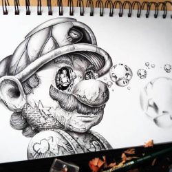 Super Mario Drawing Art