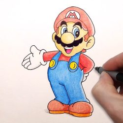 Super Mario Drawing Artistic Sketching