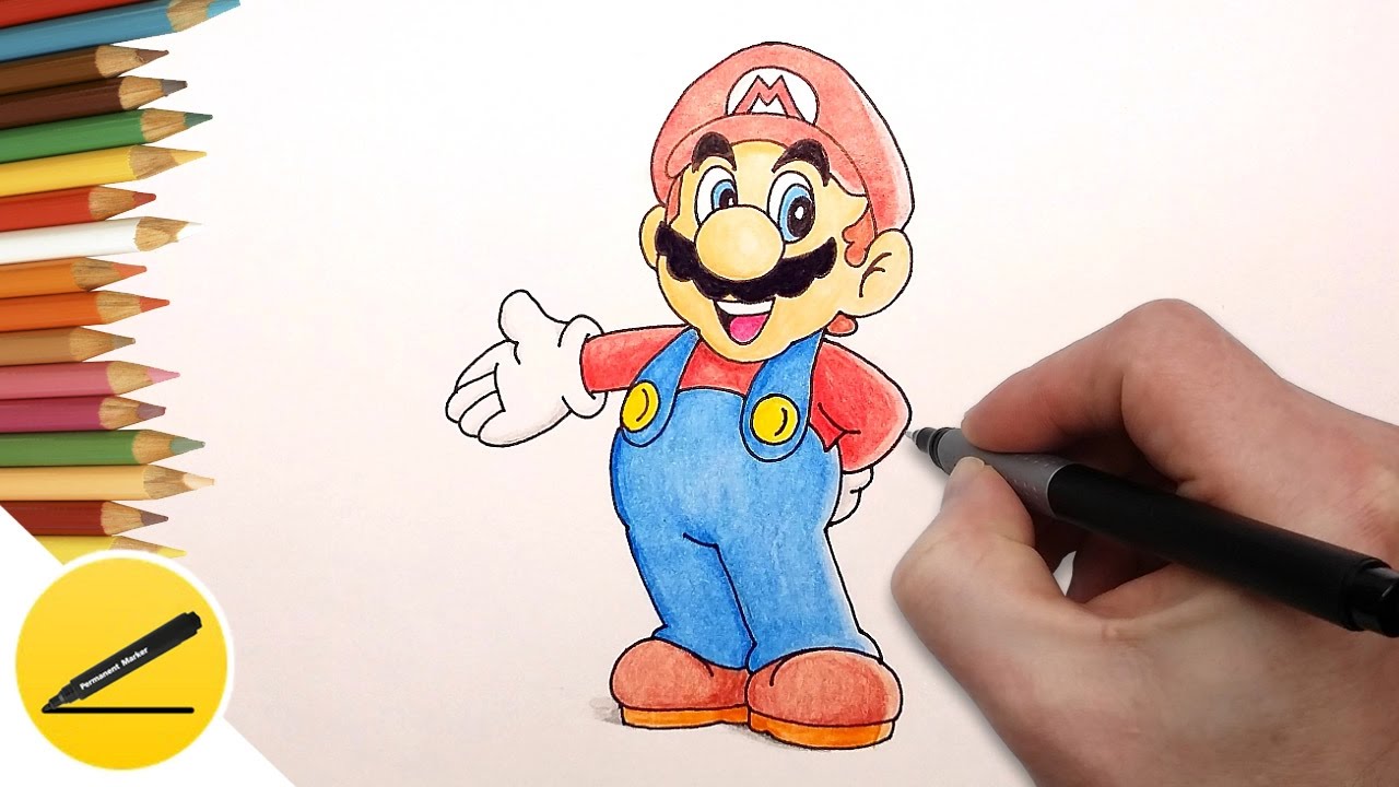 Super Mario Drawing Artistic Sketching