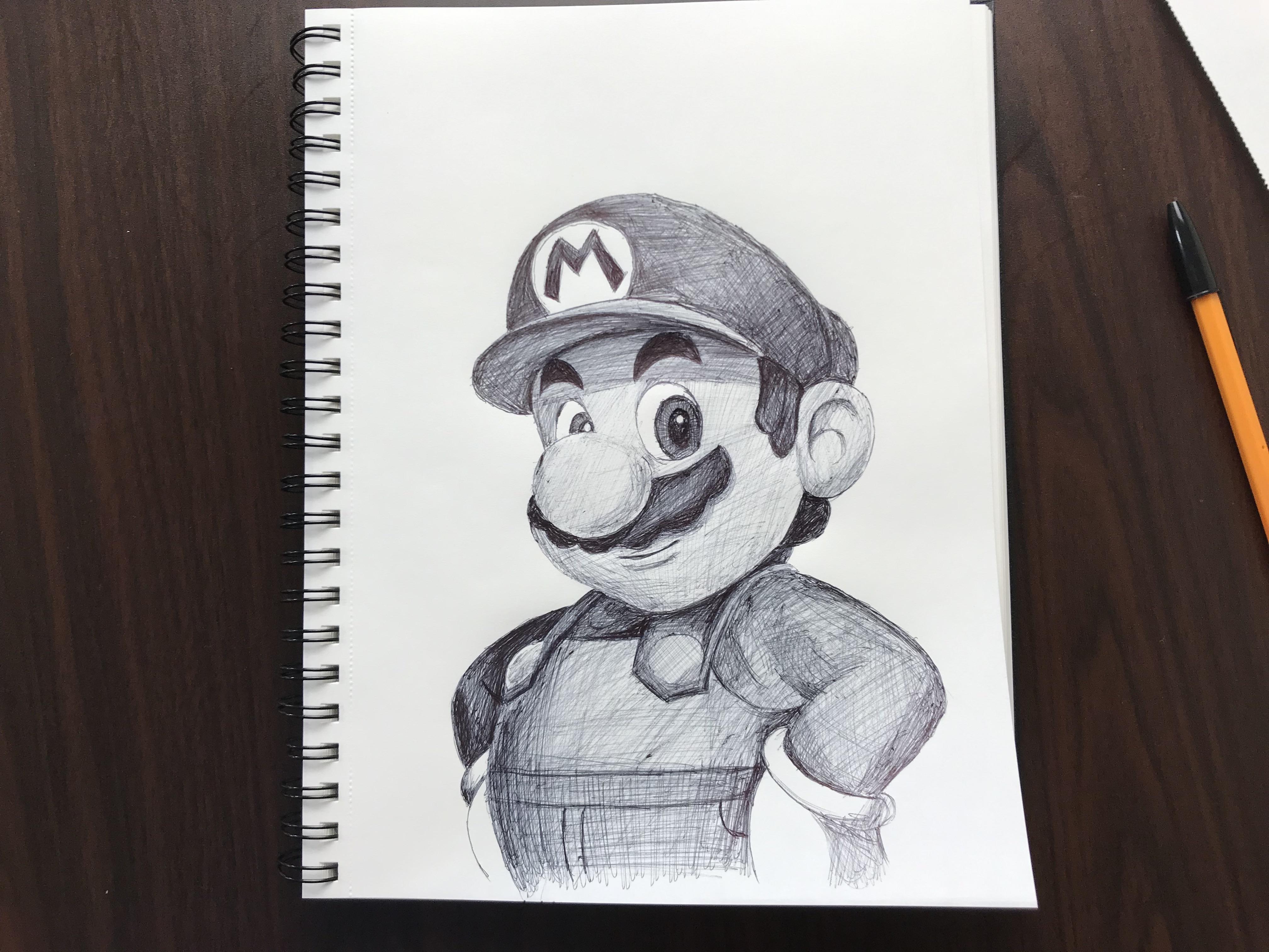 Super Mario Drawing Hand drawn