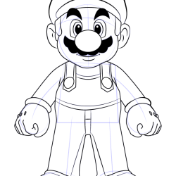 Super Mario Drawing Modern Sketch