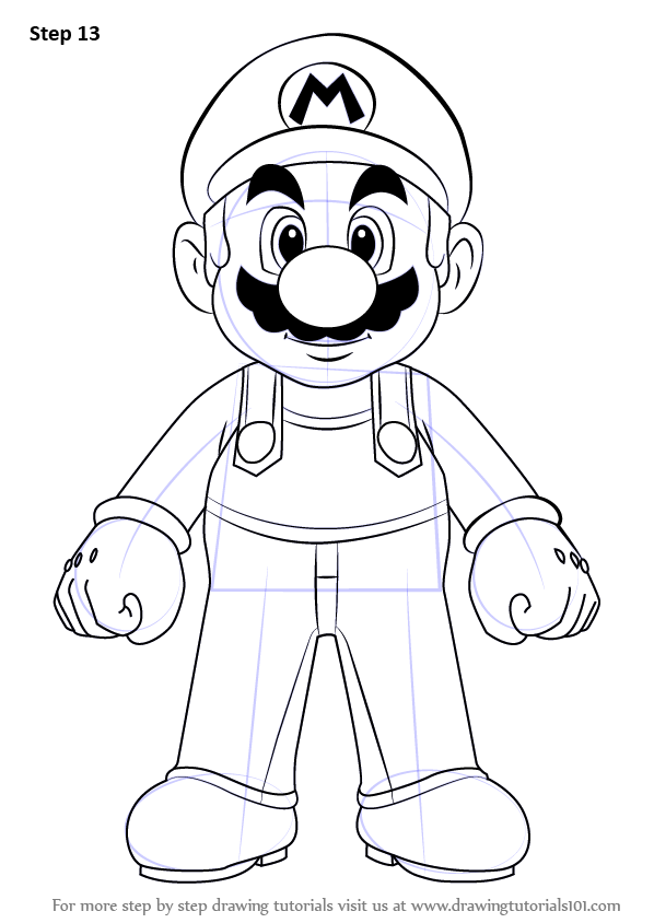 Super Mario Drawing Modern Sketch