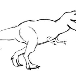 T Rex Drawing Modern Sketch