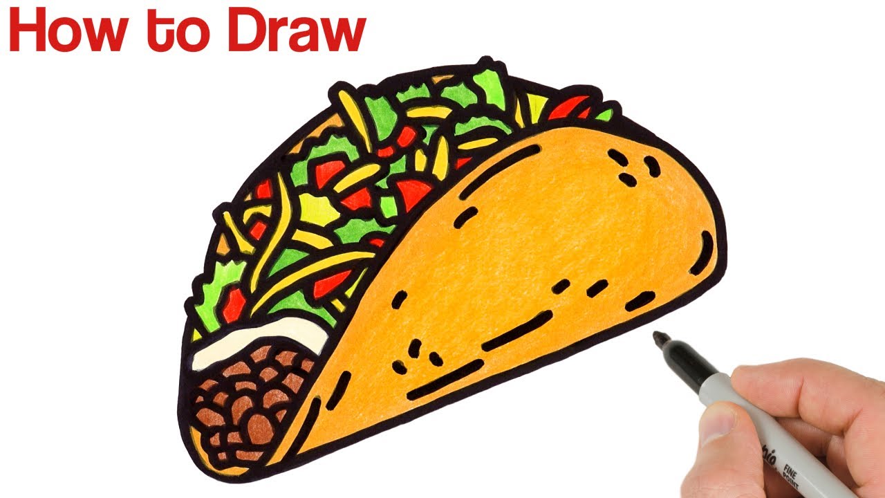 Taco Drawing Unique Art