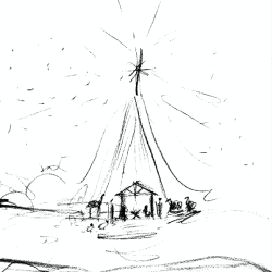 The Nativity Drawing Detailed Sketch