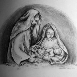 The Nativity Drawing Hand drawn Sketch