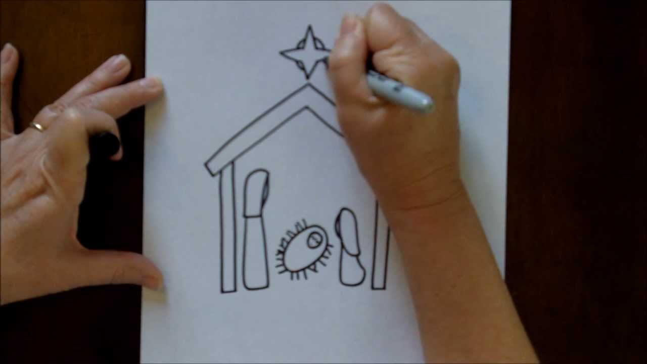 The Nativity Drawing Hand drawn