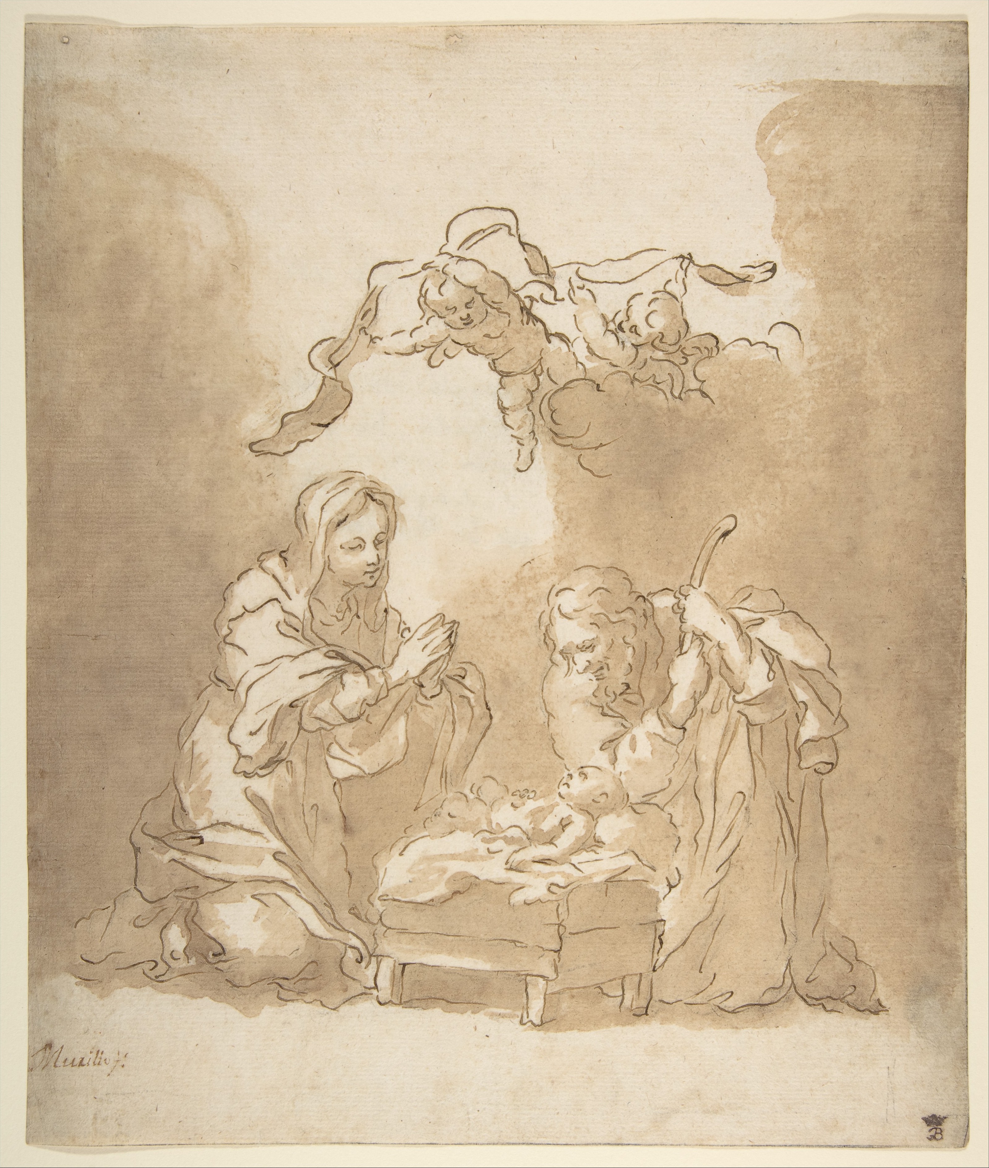 The Nativity Drawing Modern Sketch