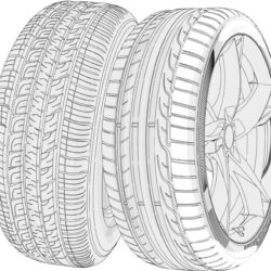 Tire Drawing Hand drawn