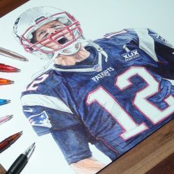 Tom Brady Drawing Stunning Sketch