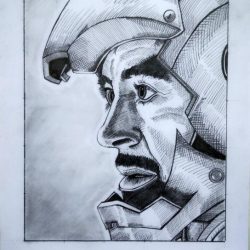 Tony Stark Drawing Realistic Sketch